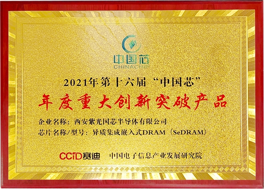 2021中國芯-年度重大創新突破產品榮譽牌